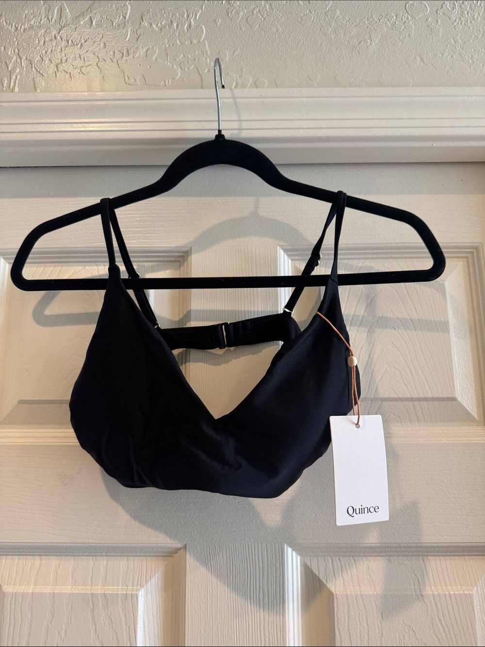 Quince Black Wireless V-Neck Bikini Top